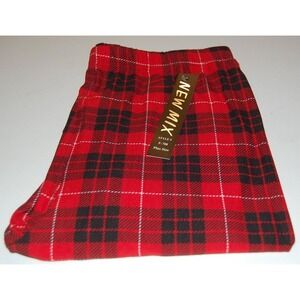 Plus Size Plaid Buttery Soft Womens‎ Red Black Plaid Leggings